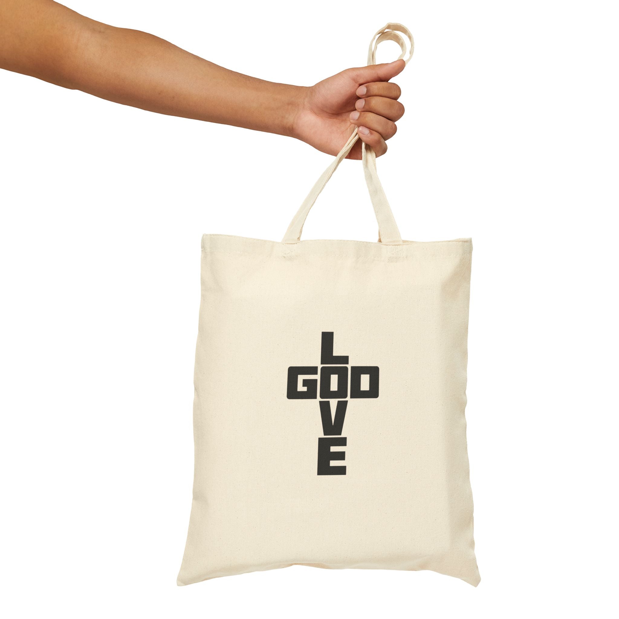 Love God Christian Tote Bag – Faith Canvas Grocery/Everyday Tote